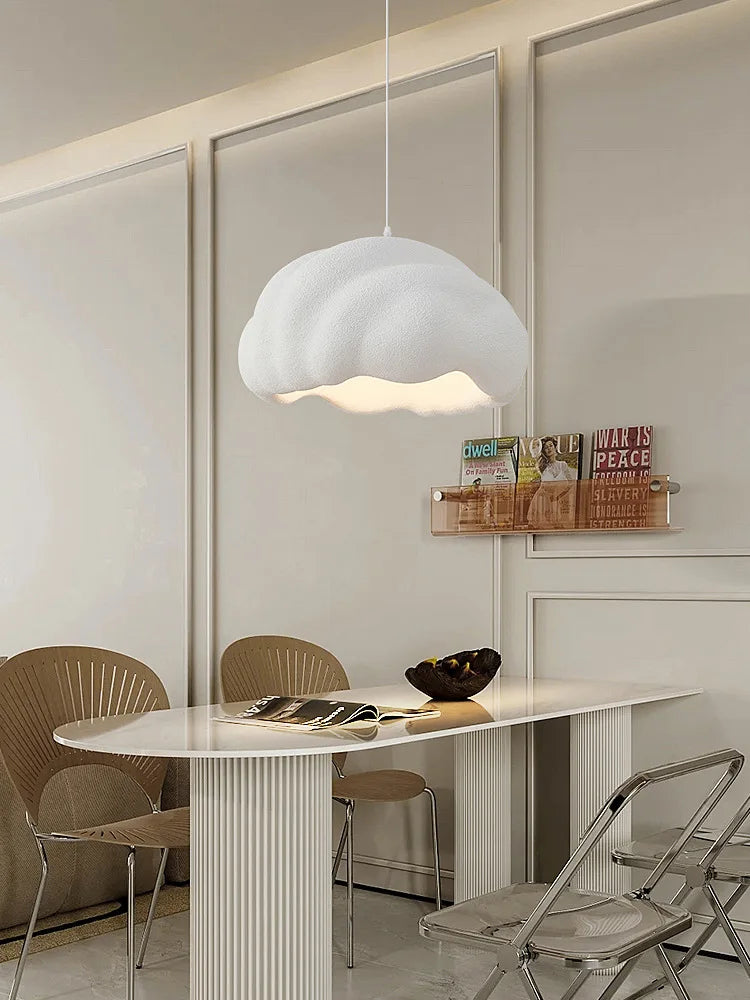 suspension Nordique minimaliste créatif nuage Wabi Sabi crème Style Led lustre Restaurant Bar décor à la maison lampe salle à manger lumières