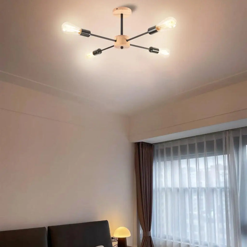 lustre moderne en forme d'araignée avec 4 prises d'éclairage