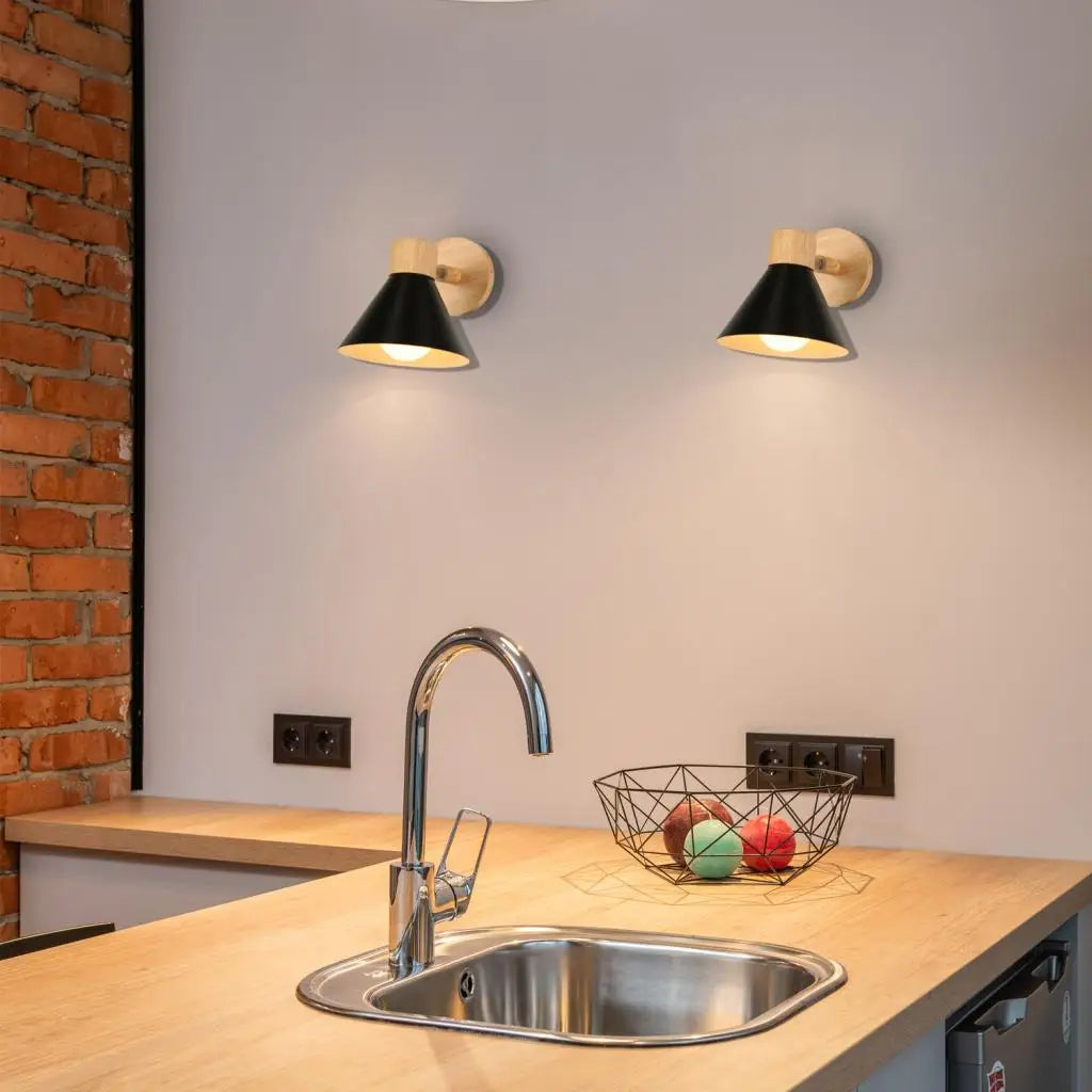 applique murale led en bois style nordique moderne - vue 3 sur 23