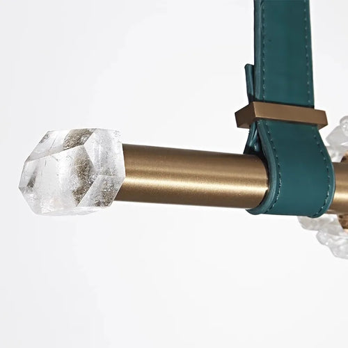 suspension design en cristal naturel avec ceinture en cuir - vue 10 sur 11