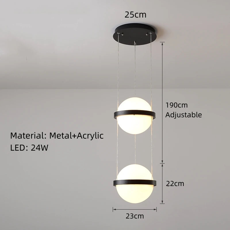 lustre moderne nordique avec pot de fleur led suspendu - vue 10 sur 18