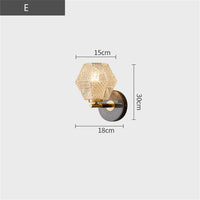 applique murale moderne en cuivre et verre à led décorative