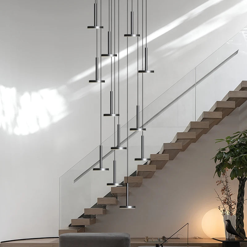 lustres modernes led pour escalier de luxe et cafés