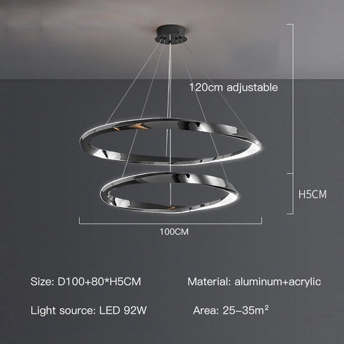 suspension led moderne avec design artistique et télécommande - vue 10 sur 16