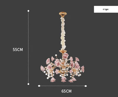 lustre en cristal céramique porcelaine lampe LED pour intérieur - vue 8 sur 9