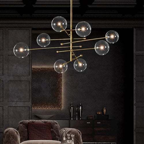 lustre à led en verre pour intérieur moderne décoratif - vue 5 sur 8