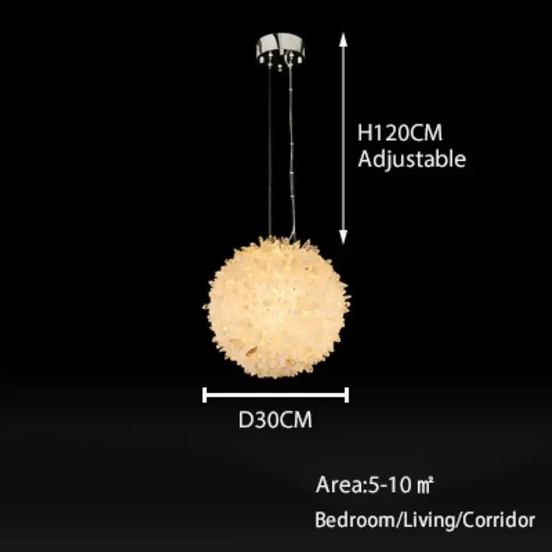 lustre moderne en cristal naturel pour décoration intérieure élégante - vue 6 sur 10