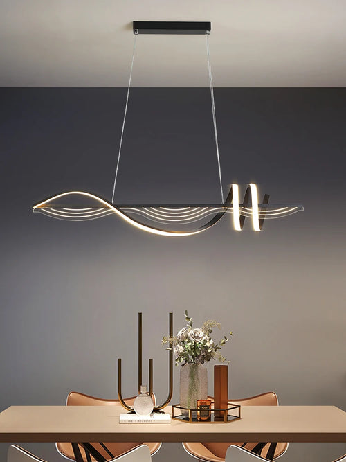 lustre led moderne suspension design minimaliste pour intérieur - vue 3 sur 8