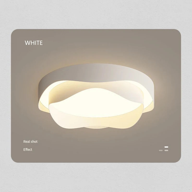 Lustre LED blanc plafonniers salon cuisine décor luminaire intérieur pour cuisine lampe à gâteau - vue 5 sur 9