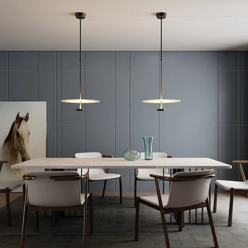 Nordique rond salle à manger lustre moderne chambre chevet soucoupe volante suspension lampe suspendue bar mode luminaire - vue 4 sur 10