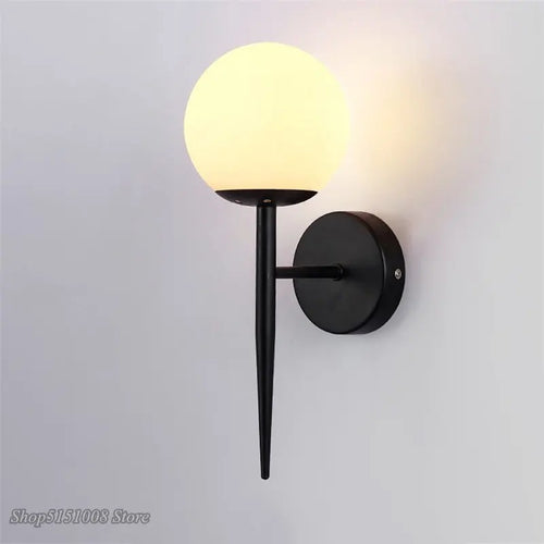 applique murale led modernes nordiques boule de verre décoration artistique - vue 2 sur 10