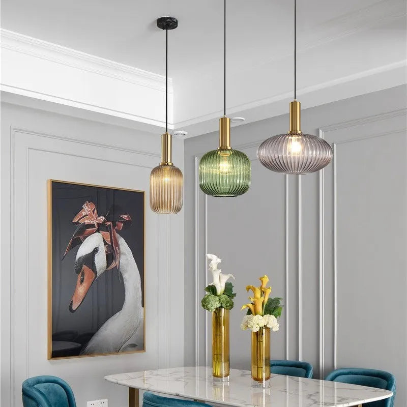 suspension en verre pour bar et cuisine