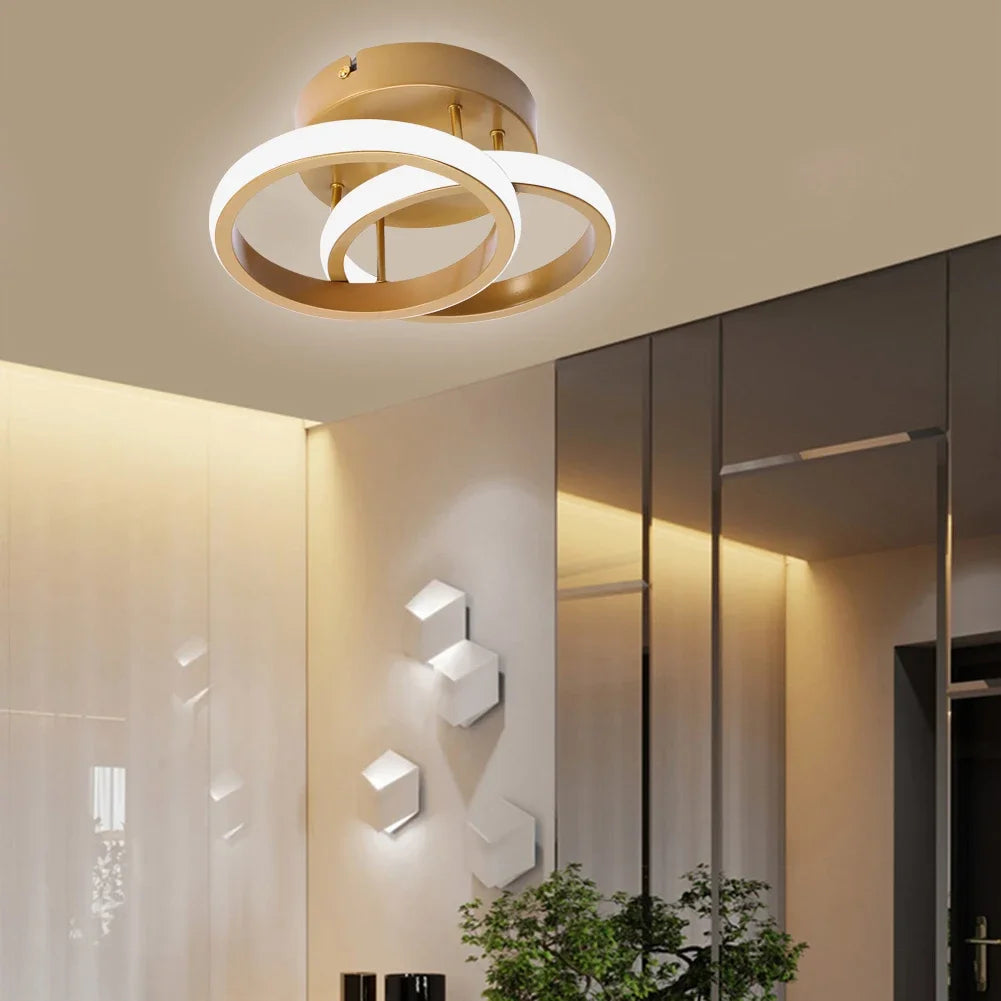 Plafonnier en métal lustre moderne haute luminosité porche lampe d'entrée lampe de plafond à économie d'énergie pour salon chambre - vue 5 sur 24