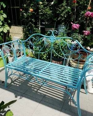 banc de jardin fer forgé table et chaises extérieur - vue 12 sur 14
