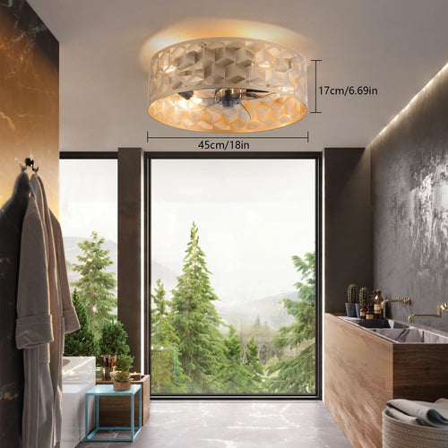 ventilateur de plafond encastré avec éclairage et télécommande - vue 2 sur 7