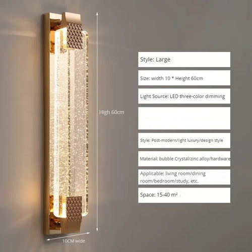 applique murale led bulle cristal moderne luxe décoration - vue 15 sur 16
