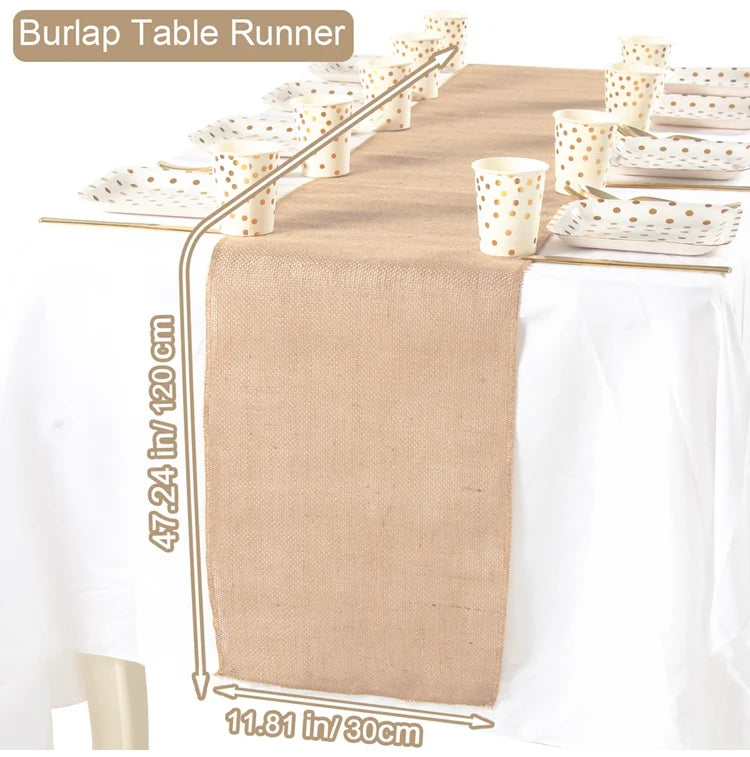 Chemin de table en lin style champetre rustique - vue 10 sur 11