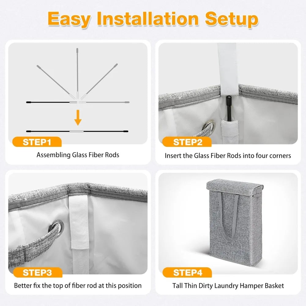 panier à linge pliable avec couvercle pour rangement pratique - vue 6 sur 9