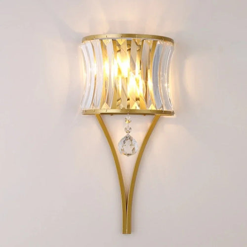 Applique murale Led en cristal noir doré