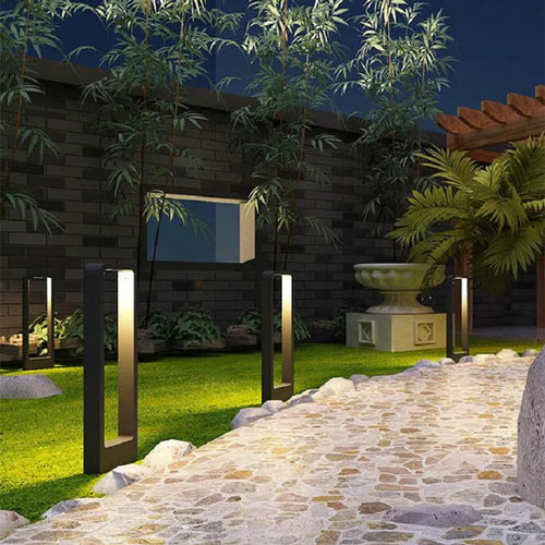 Lampe extérieur 15W LED jardin lumière pelouse lampe aluminium pilier lumière extérieure cour villa paysage bornes éclairage - vue 6 sur 7