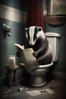 décoration murale humoristique avec animaux sur toilettes
