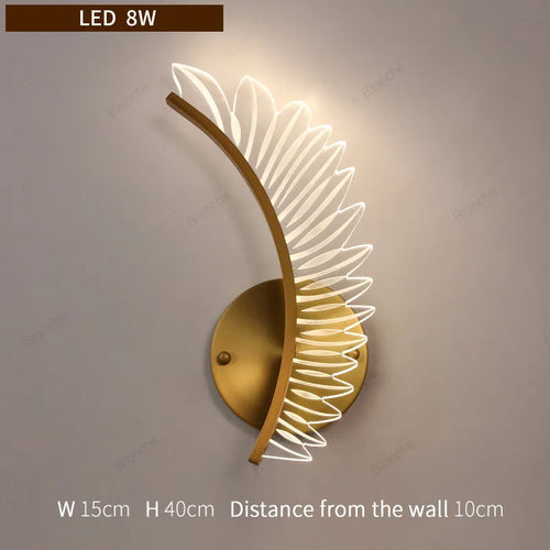 applique murale créative en forme d'aile dorée pour intérieur - vue 9 sur 9