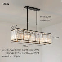 lustre fer cristal style américain moderne