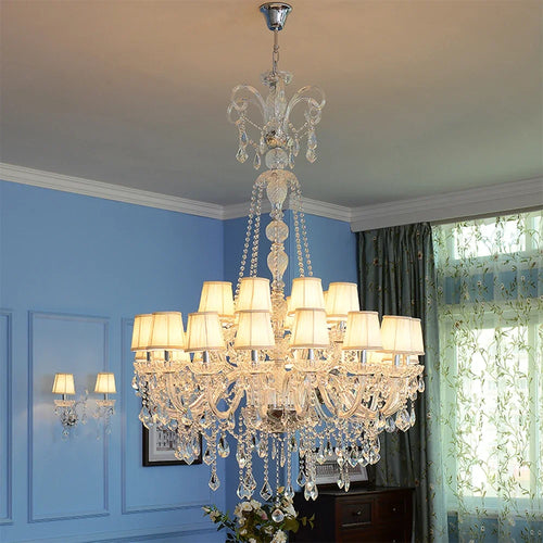 lustre en cristal de luxe pour hôtels et projets d'éclairage - vue 2 sur 7