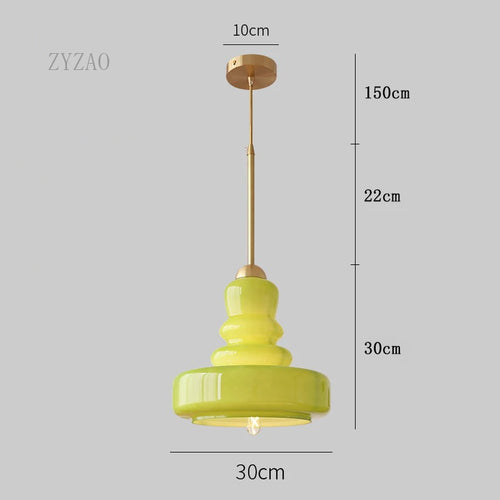 suspension rétro nordique bauhaus en verre gourde pour éclairage - vue 10 sur 10
