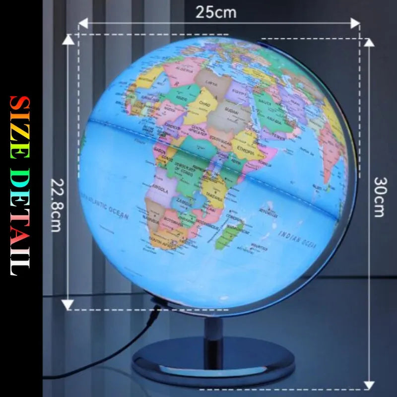 lampe de bureau globe terrestre imprimé en hd 360 degrés artisanat éducatif - vue 3 sur 8