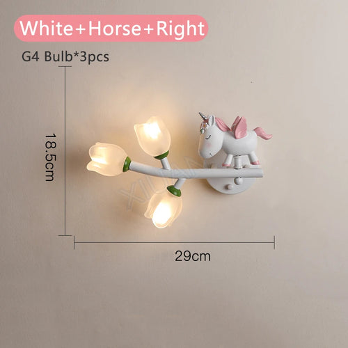 applique murale led g4 décorative avec motif lapin fille - vue 19 sur 22