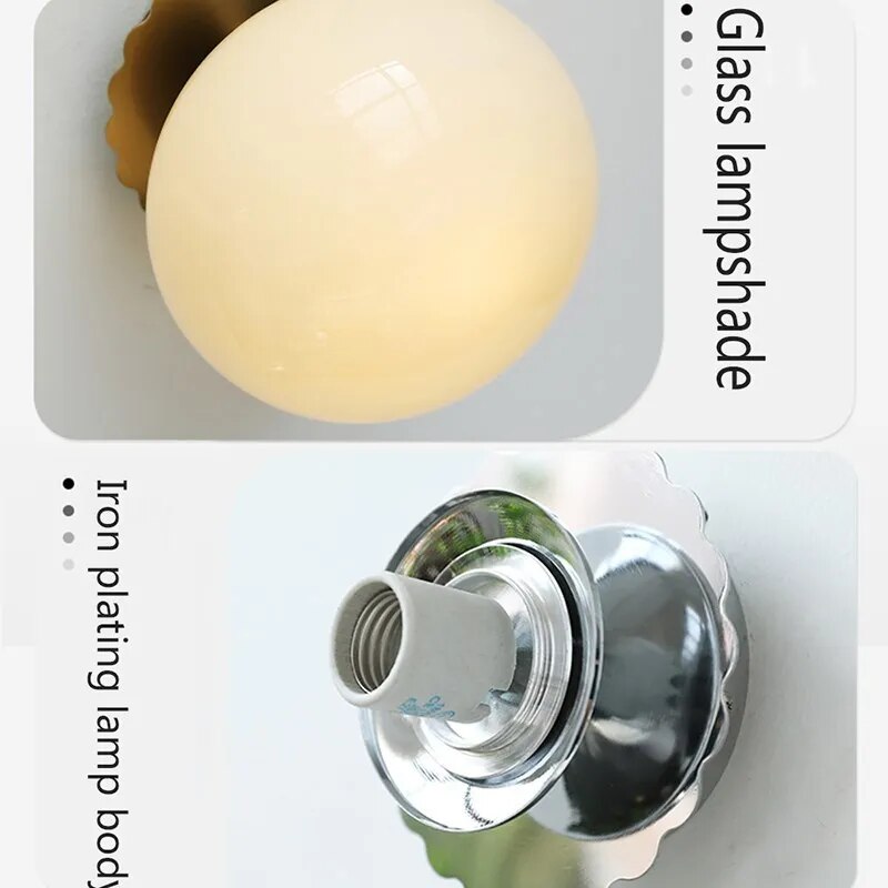 Applique murale LED en verre rétro