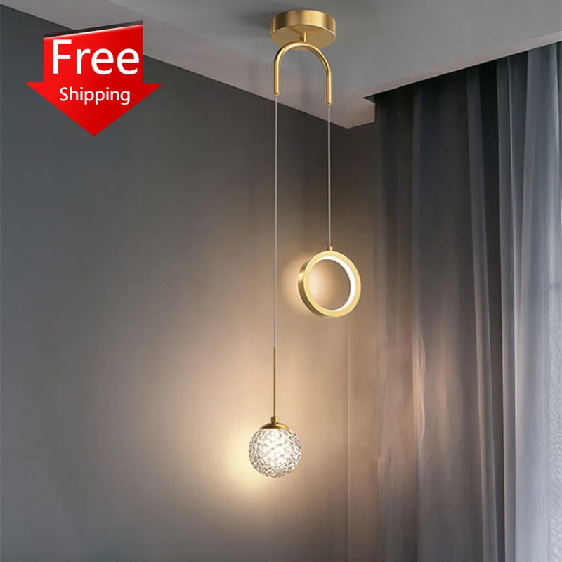 Éclairage de suspension LED moderne pour chambre à coucher chevet hôtel lampe suspendue décoration lustres entrée nordique plafonniers maison