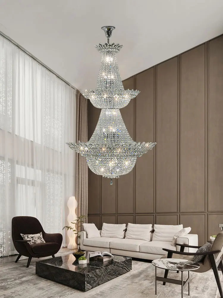 lustre led k9 cristal à intensité variable design moderne 2024 - vue 9 sur 16