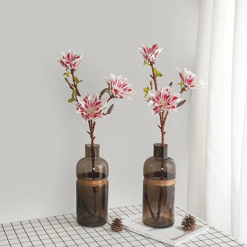 fleurs artificielles décoratives style zen avec magnolia - vue 3 sur 12