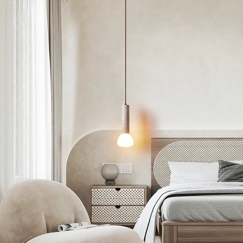 lustre rétro moderne en pierre de grotte pour décoration intérieure - vue 4 sur 7