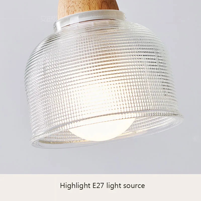 Suspension en verre nordique japonais journal vent café restaurant trois petit lustre chambre chevet bar table à manger lampes - vue 6 sur 30