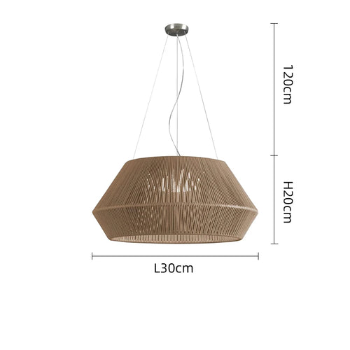 Suspension LOFT japonais rétro en bois bambou design - vue 12 sur 24