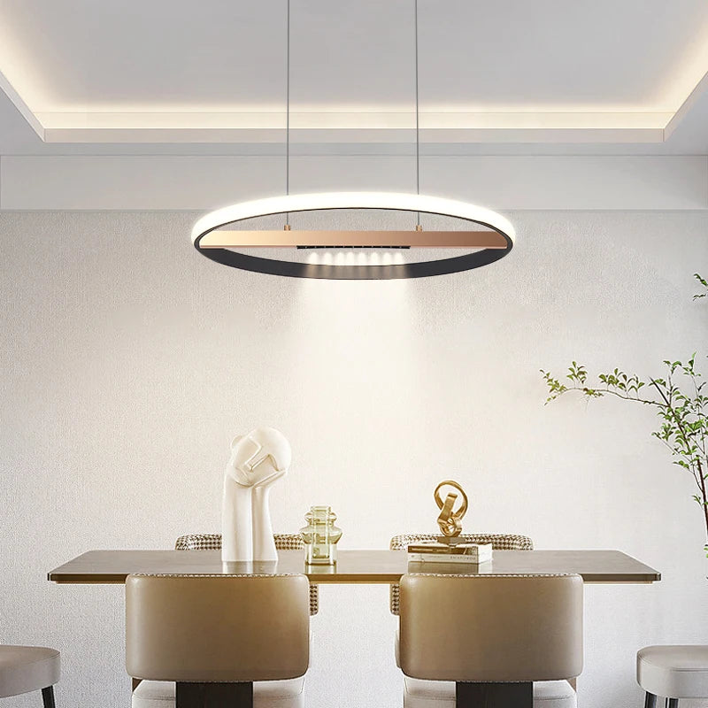 lustre moderne à anneau rond pour éclairage intérieur - vue 5 sur 11