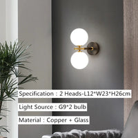 lustre led nordique simple avec boule de verre suspendue