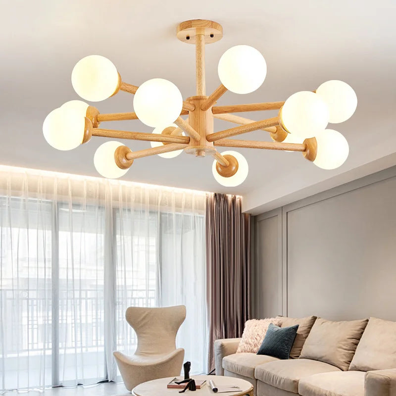 lustre moderne en verre avec abat-jour pour décoration intérieure - vue 3 sur 10