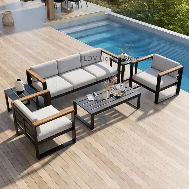 canapés de jardin en aluminium étanche mobilier extérieur combiné