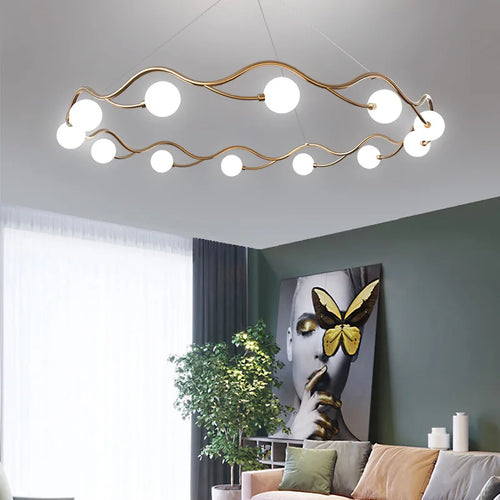lustre nordique simple anneau led décoratif intérieur - vue 3 sur 8