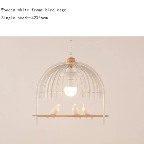 Nordic Resin Iron Bird Cage Chandelier For Dining Room Kitchen Restaurant Cafe Indoor Decoration Hanging Lamp Light Fixtures - vue 10 sur 10