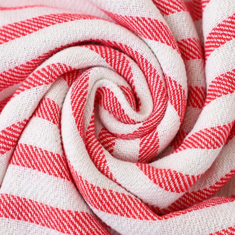 serviette de plage turque rayures pompons grande taille - vue 6 sur 7