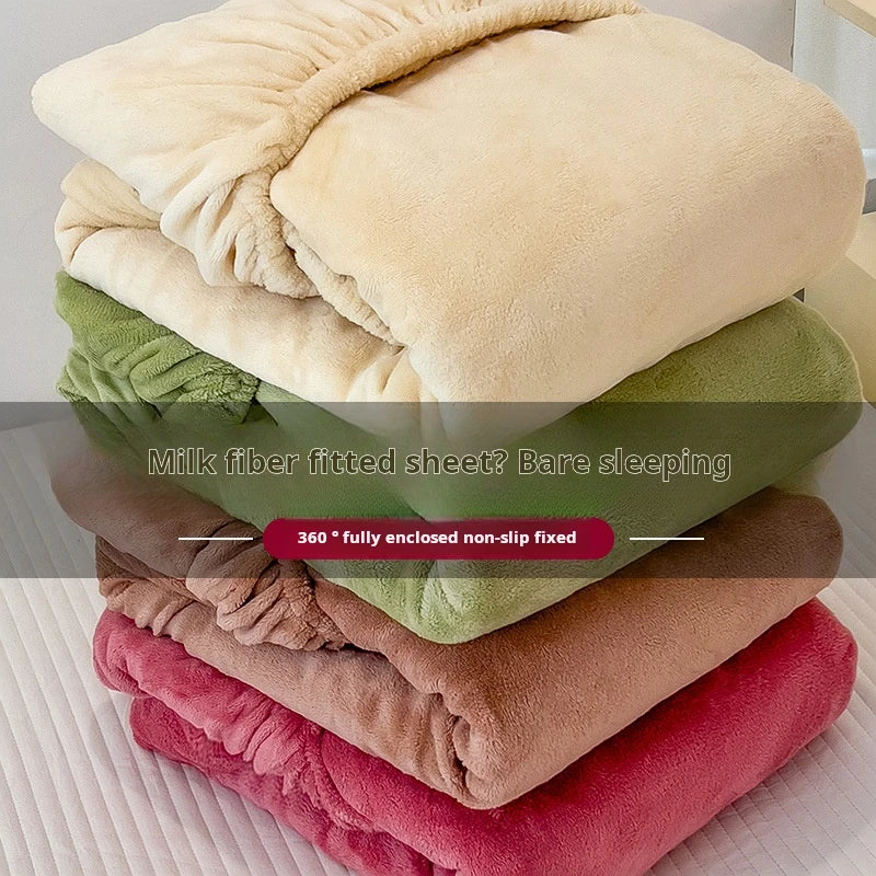 housse de matelas en velours chaud pour l'hiver douce et confortable