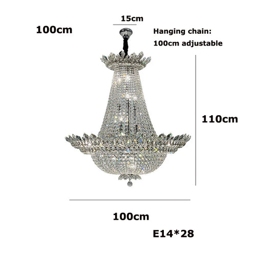 lustre led k9 cristal palace à intensité variable pour un éclairage élégant - vue 11 sur 16