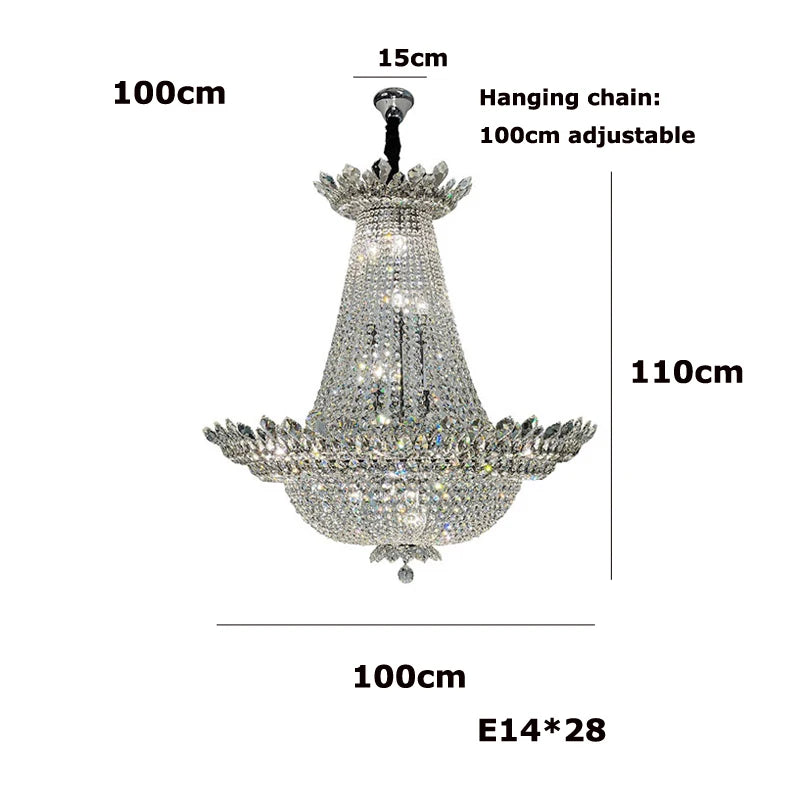 lustre led k9 cristal palace à intensité variable pour un éclairage élégant - vue 11 sur 16