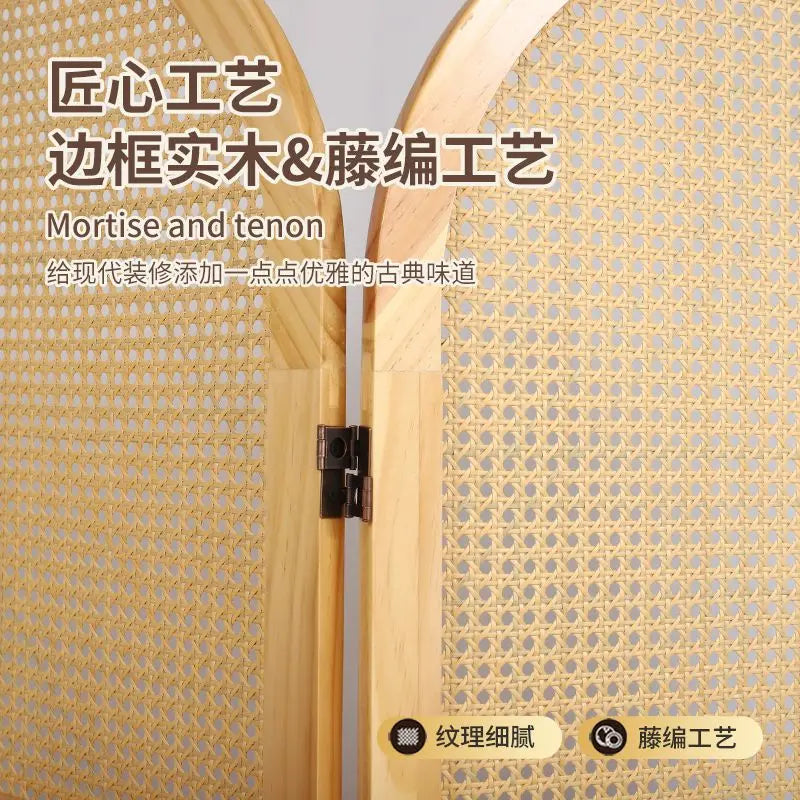 paravent en rotin pliable de style japonais mobile
