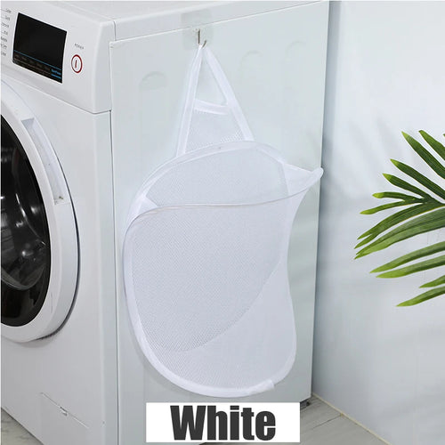 panier à linge pliable mural sac de rangement en filet portable - vue 9 sur 8